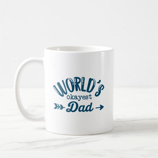 Weltbeste Vater Funny Zitat mit Bluetext Kaffeetasse (Links)