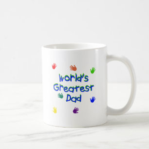 Weltbeste Vater-Handdrucke Weiß Kaffeetasse
