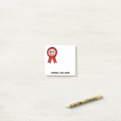 Weltbesten Vater Zitat Red Ribbon 3x3 Post-it Klebezettel (Auf Schreibtisch)