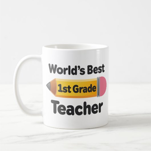 Weltbester 1. Grad-Lehrer-Bleistift Kaffeetasse (Links)
