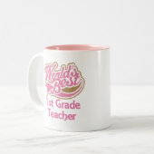 Weltbester 1. Grad-Lehrer Zweifarbige Tasse (Vorderseite Links)