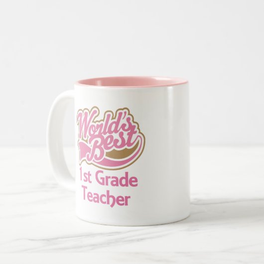 Weltbester 1. Grad-Lehrer Zweifarbige Tasse (Vorderseite Links)