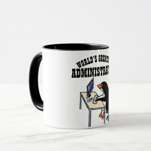 Weltbester ADMINISTRATOR ADMIN Gaben Pinguin Tasse (Vorderseite Links)
