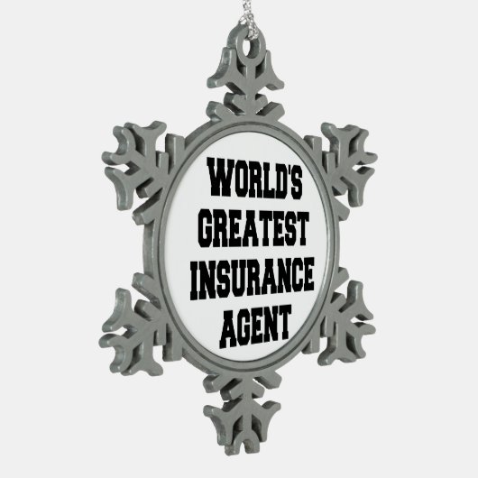 Weltbester Agent Schneeflocken Zinn-Ornament (Links)