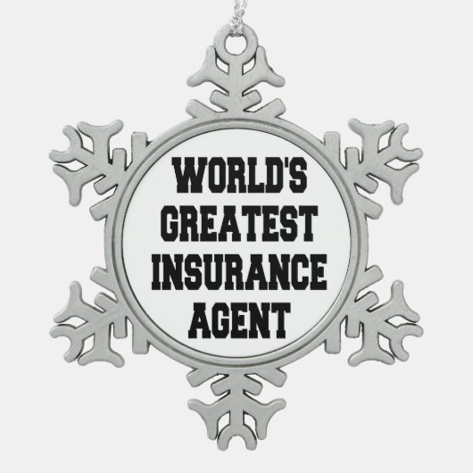 Weltbester Agent Schneeflocken Zinn-Ornament (Vorderseite)