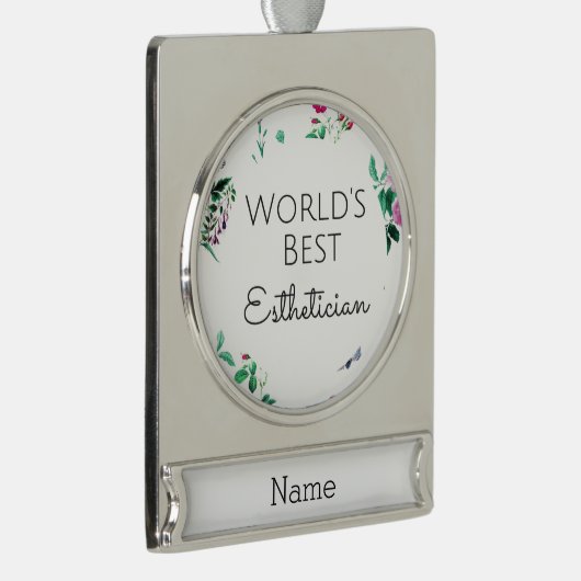 Weltbester Ästhetiker Banner-Ornament Silber (Rechts)