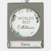 Weltbester Ästhetiker Banner-Ornament Silber (Vorderseite)