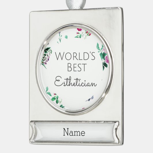 Weltbester Ästhetiker Banner-Ornament Silber (Links)