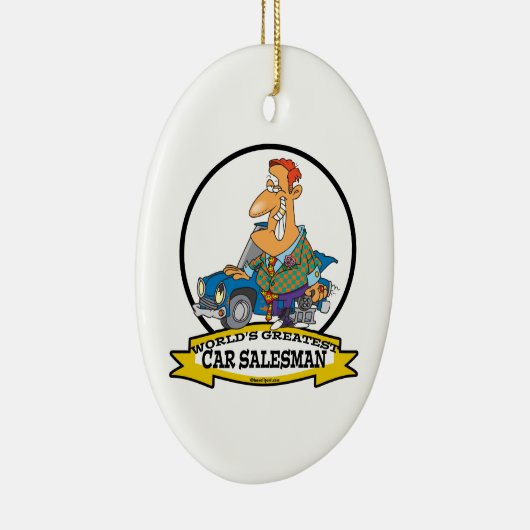 WELTBESTER AUTO SALESMAN II CARTOON KERAMIK ORNAMENT (Rechts)