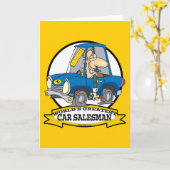 WELTBESTER AUTO SALESMAN MÄNNER CARTOON KARTE (Gelbe Blume)