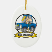 WELTBESTER AUTO SALESMAN MÄNNER CARTOON KERAMIKORNAMENT (Vorne)