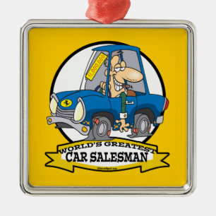 WELTBESTER AUTO SALESMAN MÄNNER CARTOON SILBERNES ORNAMENT