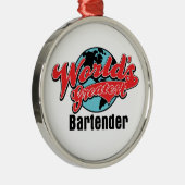 Weltbester Barkeeper Silbernes Ornament (Rechts)