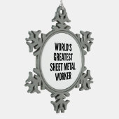 Weltbester Blecharbeiter Schneeflocken Zinn-Ornament (Links)