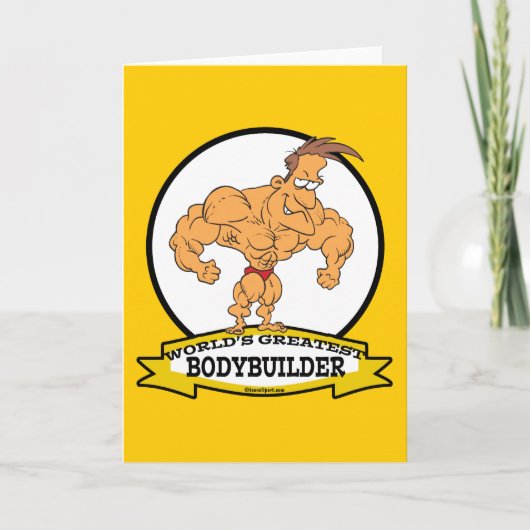 WELTBESTER BODYBUILDER MÄNNER CARTOON KARTE (Vorderseite)