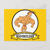 WELTBESTER BODYBUILDER MÄNNER CARTOON POSTKARTE (Vorderseite)