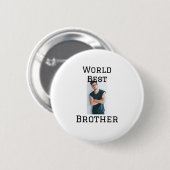 Weltbester Bruder fügt einfach den Text Sport hinz Button (Vorne & Hinten)