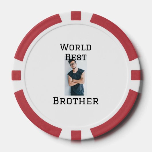 Weltbester Bruder fügt einfach den Text Sport hinz Pokerchips (Vorderseite)