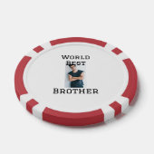 Weltbester Bruder fügt einfach den Text Sport hinz Pokerchips (Einzeln)