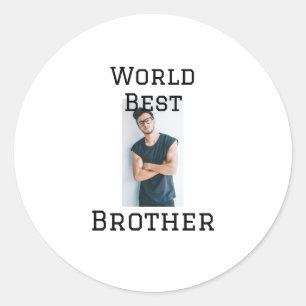Weltbester Bruder fügt einfach den Text Sport hinz Runder Aufkleber