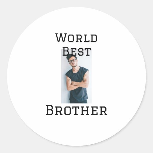 Weltbester Bruder fügt einfach den Text Sport hinz Runder Aufkleber (Vorderseite)