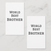 Weltbester Bruder fügt einfach den Text Sport hinz Visitenkarte (Vorne/Hinten)