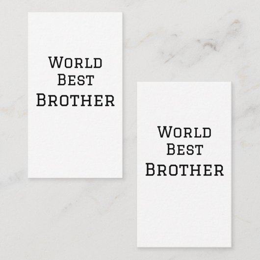 Weltbester Bruder fügt einfach den Text Sport hinz Visitenkarte (Vorne/Hinten)