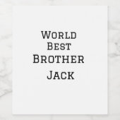 Weltbester Bruder fügt einfach den Text Sport hinz Weinetikett (Einzelnes Label)