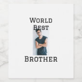 Weltbester Bruder fügt einfach den Text Sport hinz Weinetikett (Einzelnes Label)