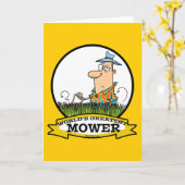 WELTBESTER CARTOON DER GESCHÄFTSFÜHRERIN MOWER KARTE (Gelbe Blume)