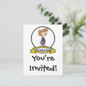 WELTBESTER CARTOON DER LEHRERIN DER SCHULE EINLADUNG (Stehend Vorderseite)