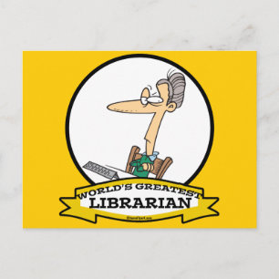 WELTBESTER CARTOON LIBRARIEN II POSTKARTE