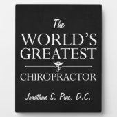 Weltbester Chiropraktiker-Chalkboard Look Award Fotoplatte (Vorderseite)