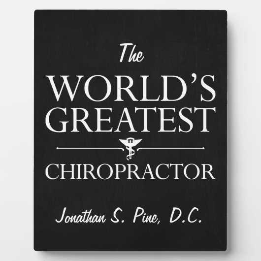 Weltbester Chiropraktiker-Chalkboard Look Award Fotoplatte (Vorderseite)