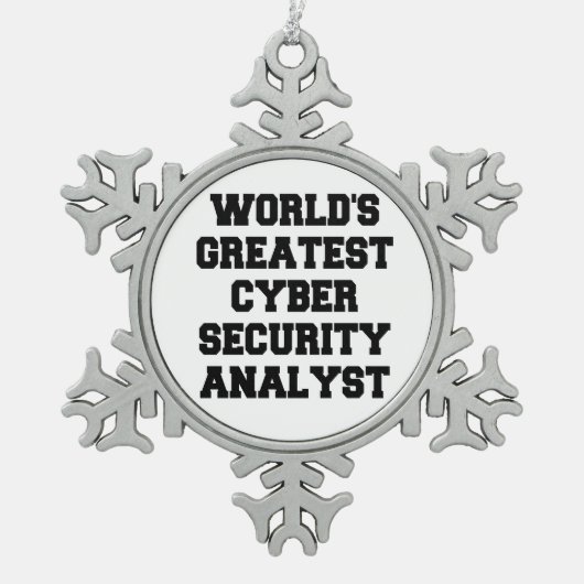 Weltbester Cybersicherheitsanalyst Schneeflocken Zinn-Ornament (Vorderseite)