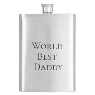 Weltbester Daddy frohen Vatertag Name fett Papa  Flachmann