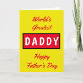 Weltbester Daddy Text Red Yellow Vathday Karte (Vorderseite)