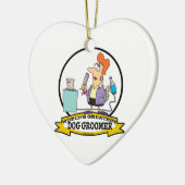WELTBESTER DOG GROOMER FRAUEN CARTOON KERAMIK ORNAMENT (Links)