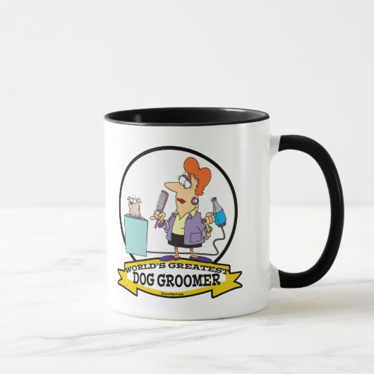 WELTBESTER DOG GROOMER FRAUEN CARTOON TASSE (Rechts)