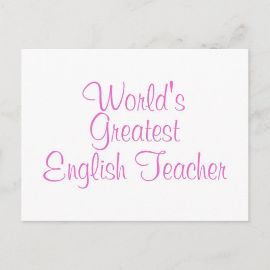 Weltbester Englischlehrer Pink Postkarte (Vorderseite)