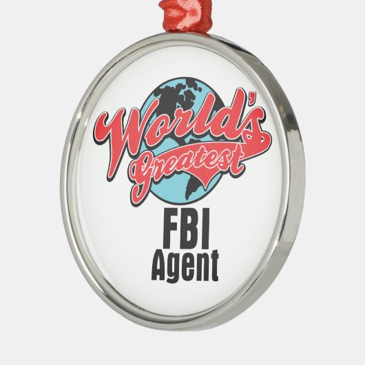 Weltbester FBI-Agent Silbernes Ornament (Links)