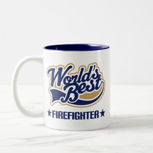 Weltbester Feuerwehrmann Zweifarbige Tasse (Links)