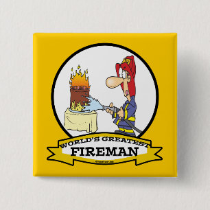 WELTBESTER FIREMAN MEN CARTOON BUTTON