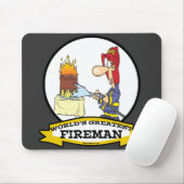 WELTBESTER FIREMAN MEN CARTOON MOUSEPAD (Mit Mouse)