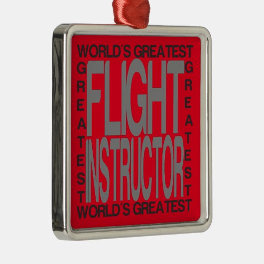Weltbester Flug-Lehrer Silbernes Ornament (Rechts)