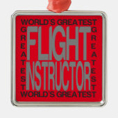 Weltbester Flug-Lehrer Silbernes Ornament (Vorne)