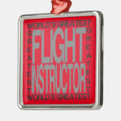 Weltbester Flug-Lehrer Silbernes Ornament (Links)