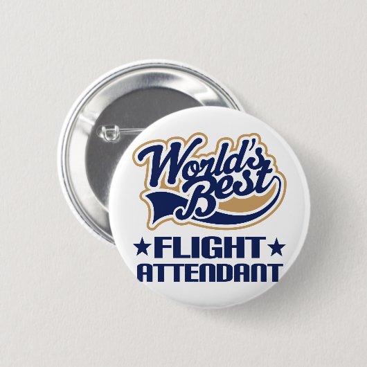 Weltbester Flugbegleiter Button (Vorne & Hinten)