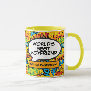 Weltbester Freund Name Comic-Book Spaß Retro Tasse