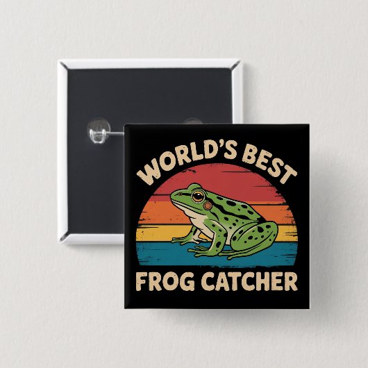 Weltbester Froschfänger Lustiges Meme Sarkastisch Button (Vorne & Hinten)